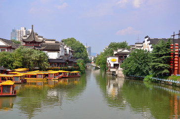 Nanjing Confucius Temple (Fuzi Miao) on the bank of Qinhuai River, Nanjing, Jiangsu Province, China. The Temple go back to AD 1034.