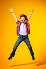 emotional jumping boy