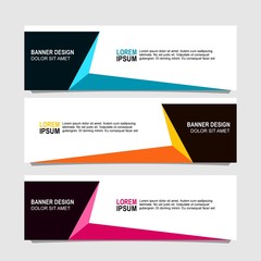 banner design with three choices of color variations