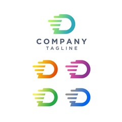 Letter D tech logo design. Vector illustration