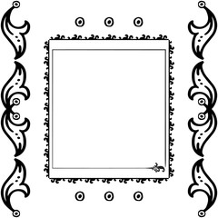 Vector illustration ornament of flower frame with various drawing leaf