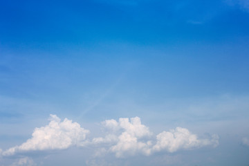 Naklejka na ściany i meble Blue sky background with white clouds group patterns and copy space