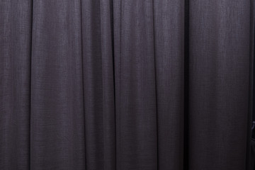 Close up of soft curtain inside room or bedroom, interior design.