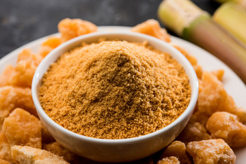 Organic Gur or Jggery Powder is unrefined sugar obtained from concentrated sugarcane juice. served...