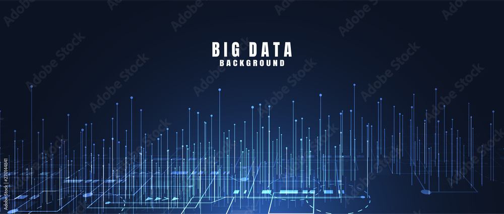 Fototapete abstract technology background with big data. internet connection, abstract sense of science and tec