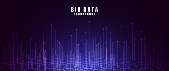 Abstract technology background with Big data. Internet connection, abstract sense of science and technology analytics concept graphic design. Vector illustration