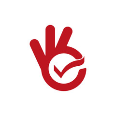 Thumb up ok sign vector illustration isolated on white background