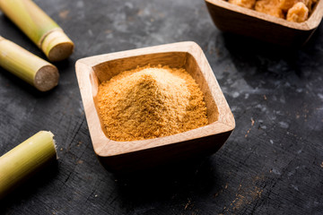 Organic Gur or Jggery Powder is unrefined sugar obtained from concentrated sugarcane juice. served...