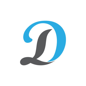 letter ld curves linked logo vector