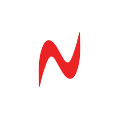 letter n simple curves design logo vector