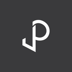 Obraz premium letter jp simple linked geometric line logo vector