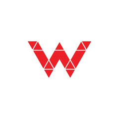 letter w triangle design logo vector