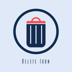 Delete icon, trash can, bin, garbage sign
