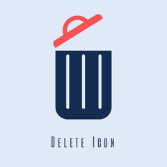 Delete icon, trash can, bin, garbage sign 