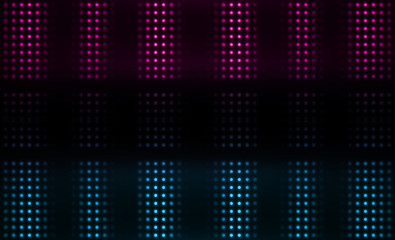 Dark abstract futuristic background. Neon lines, glow. Neon lines, shapes. Pink and blue glow
