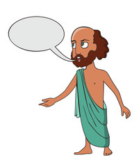 ancient speaker with bubble speech cartoon