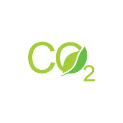 letters co2 leaf shape symbol logo vector