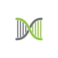 simple helix dna geometric line logo vector
