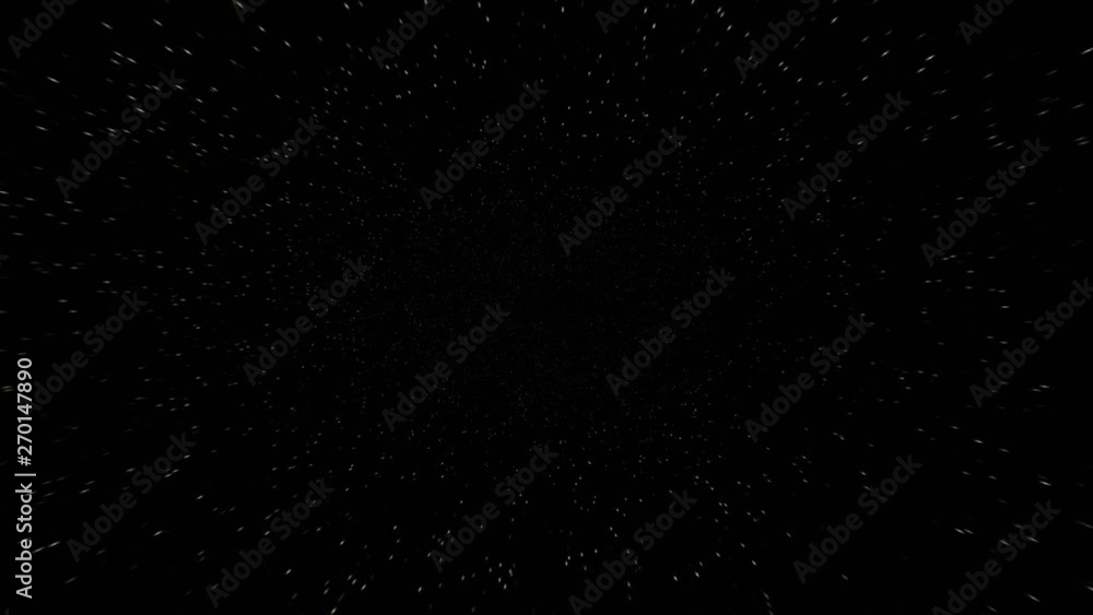 Poster flying through space. star field space travel. moving fast through stars in space.