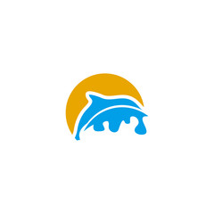 Dolphin logo design vector template