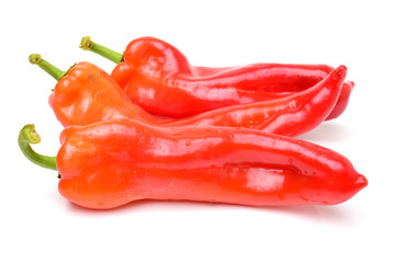 Fresh red pepper on white background