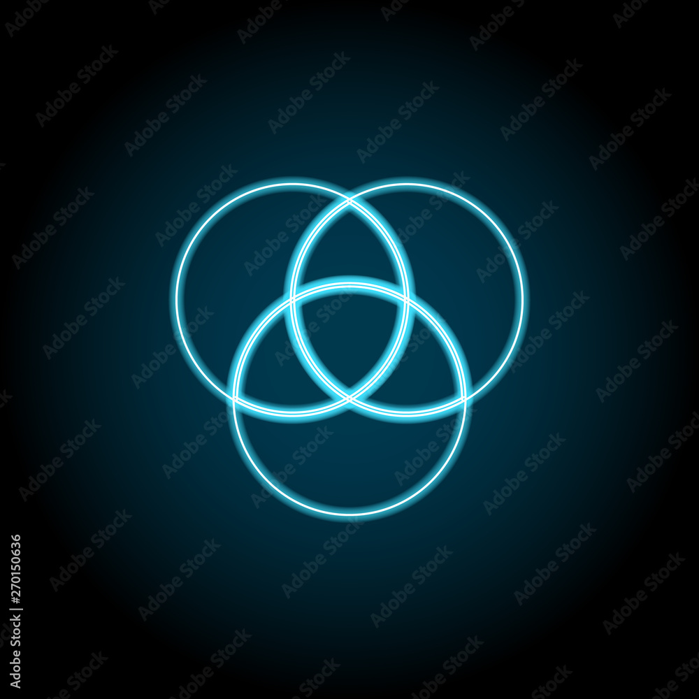 Poster venn diagram neon icon. simple thin line, outline vector of charts and diagrams icons for ui and ux,