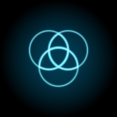 Venn Diagram neon icon. Simple thin line, outline vector of charts and diagrams icons for UI and UX, website or mobile application