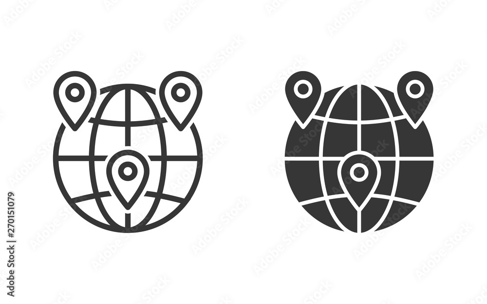 Aufkleber globe vector icon for graphic and web design.
