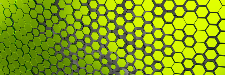 green yellow hexagon background