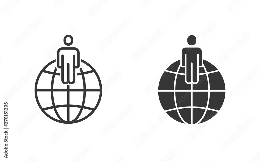 Poster globe vector icon for graphic and web design.