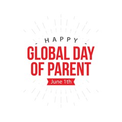 Global parent day vector template. Design for banner, greeting cars or print.