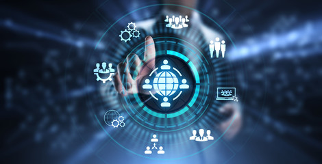 Outsourcing Global Recruitment Business and internet concept.