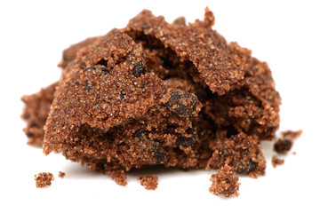 brown sugar on white background