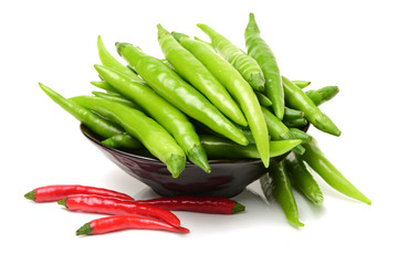 fresh chili on white background
