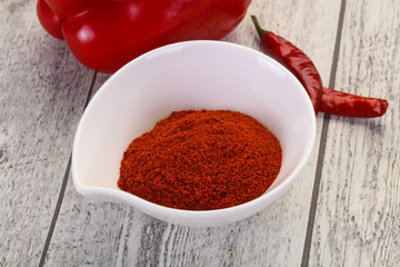 Paprika powder in the bowl