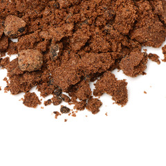 brown sugar on white background