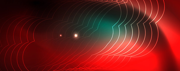 Shiny glowing design background, neon style lines, technology concept, vector