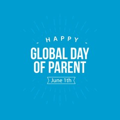 Global parent day vector template. Design for banner, greeting cars or print.