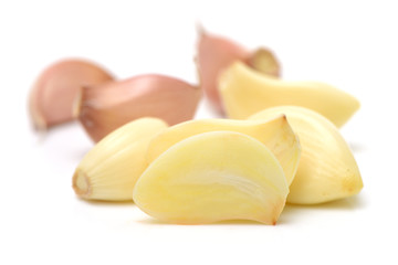 fresh garlic isolated on white background 