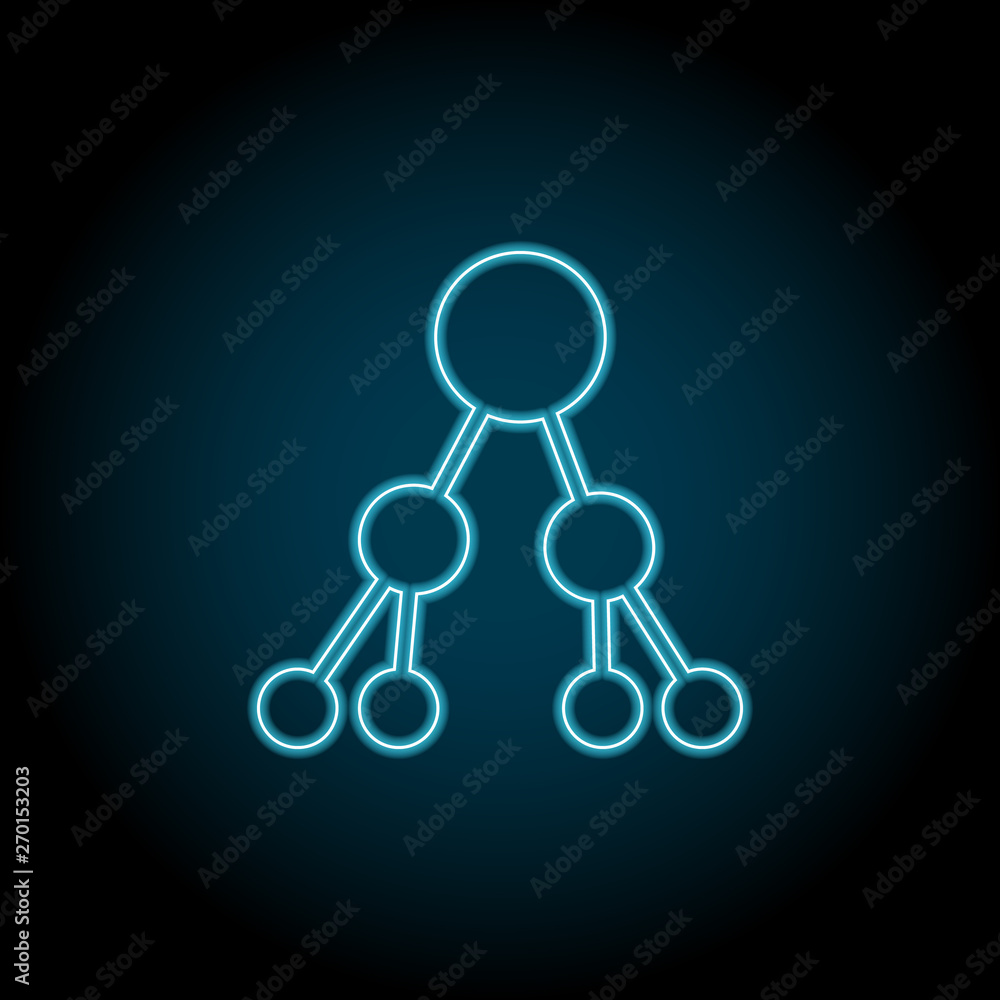 Poster binary tree neon icon. simple thin line, outline vector of charts and diagrams icons for ui and ux, 