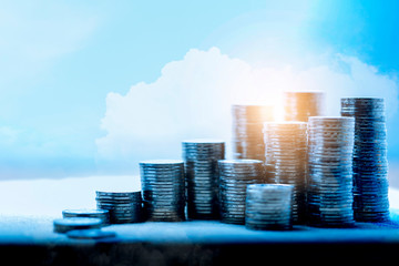 Big growth of return of investment , professional financial investment plan , Long term money saving for happy retirement concept.