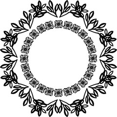 Vector illustration drawing flower frame with decoration banner