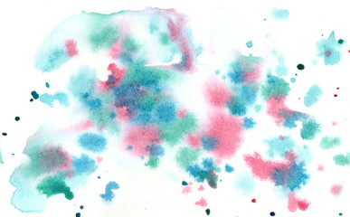 watercolor blue background with pink