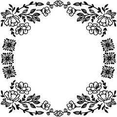 Vector illustration greeting card with decoration flower frame