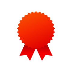 Red award medals symbol on white background