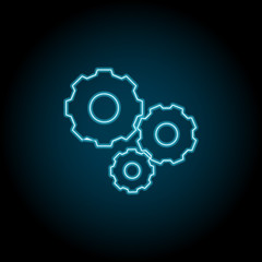 gear mechanism neon icon. Simple thin line, outline vector of charts and diagrams icons for UI and UX, website or mobile application