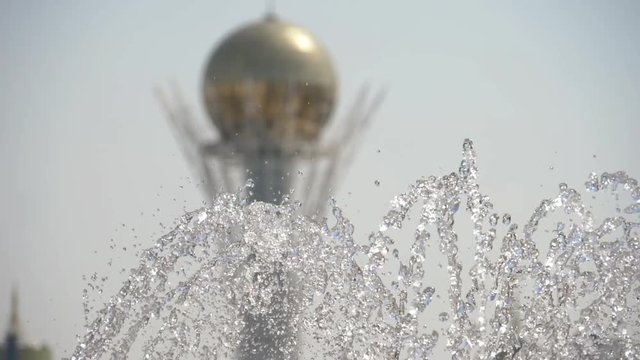 Fountain in Nur-Sultan, capital of Kazakhstan