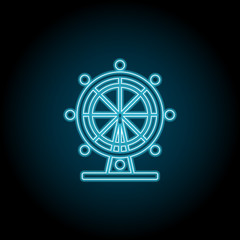 Ferris wheel neon icon. Simple thin line, outline vector of charts and diagrams icons for UI and UX, website or mobile application