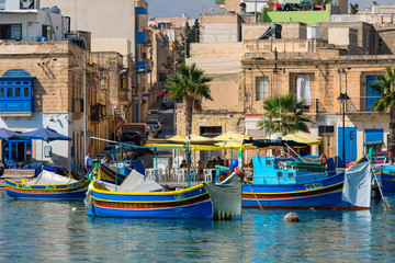 Fototapeta na wymiar Malta, Marsaxlokk the famous fishing village