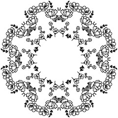 Vector illustration wallpaper wreath frame with invitation card